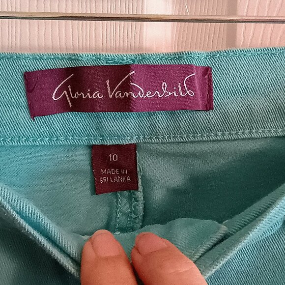 Gloria Vanderbilt Amanda Sz 10, Teal, Hi Rise Pants, NWOT, 5 Pockets, Denim - Picture 3 of 4